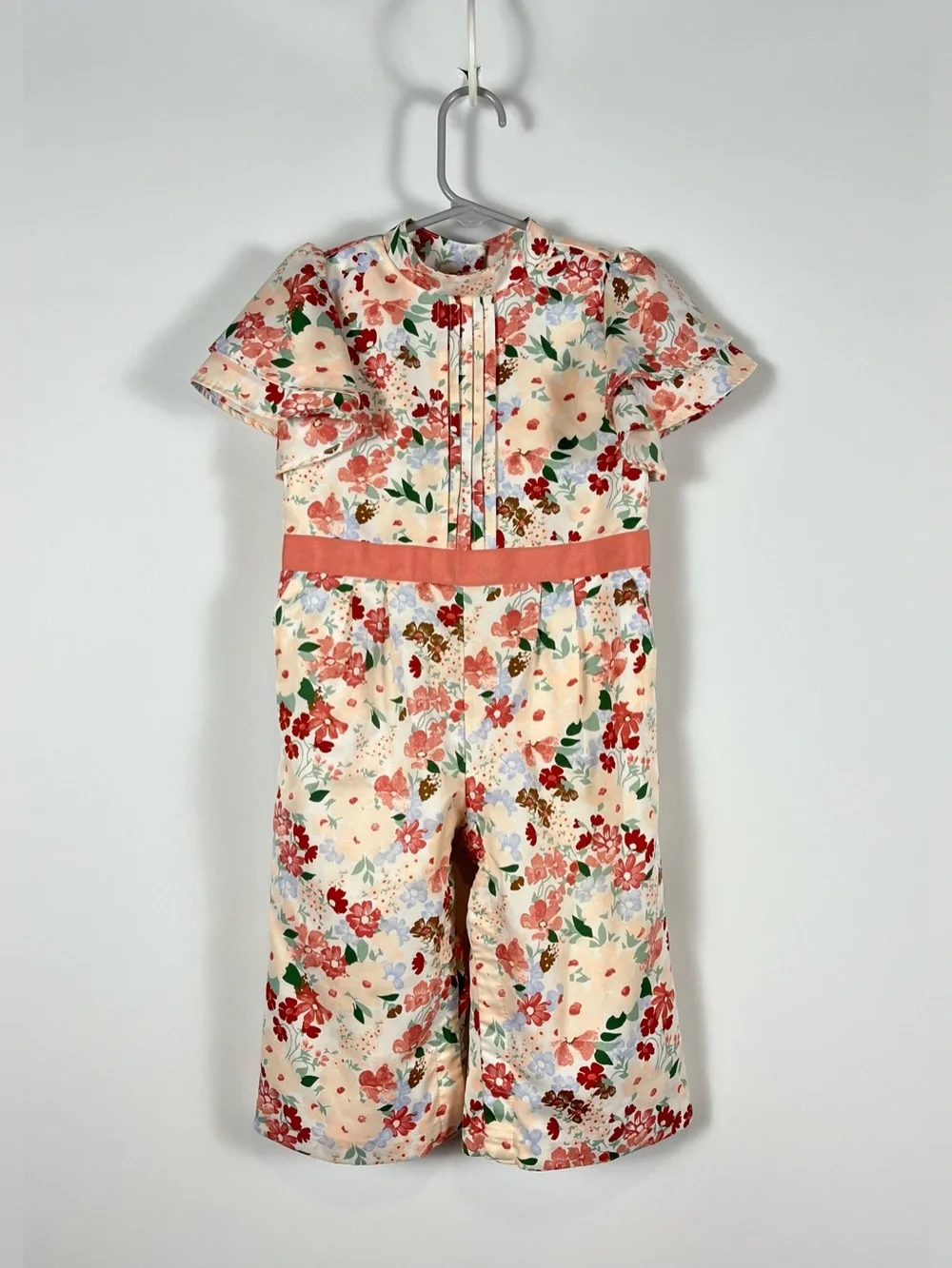 Janie and Jack Peachskin Floral The Courtyard Jumpsuit Size 18-24 Months